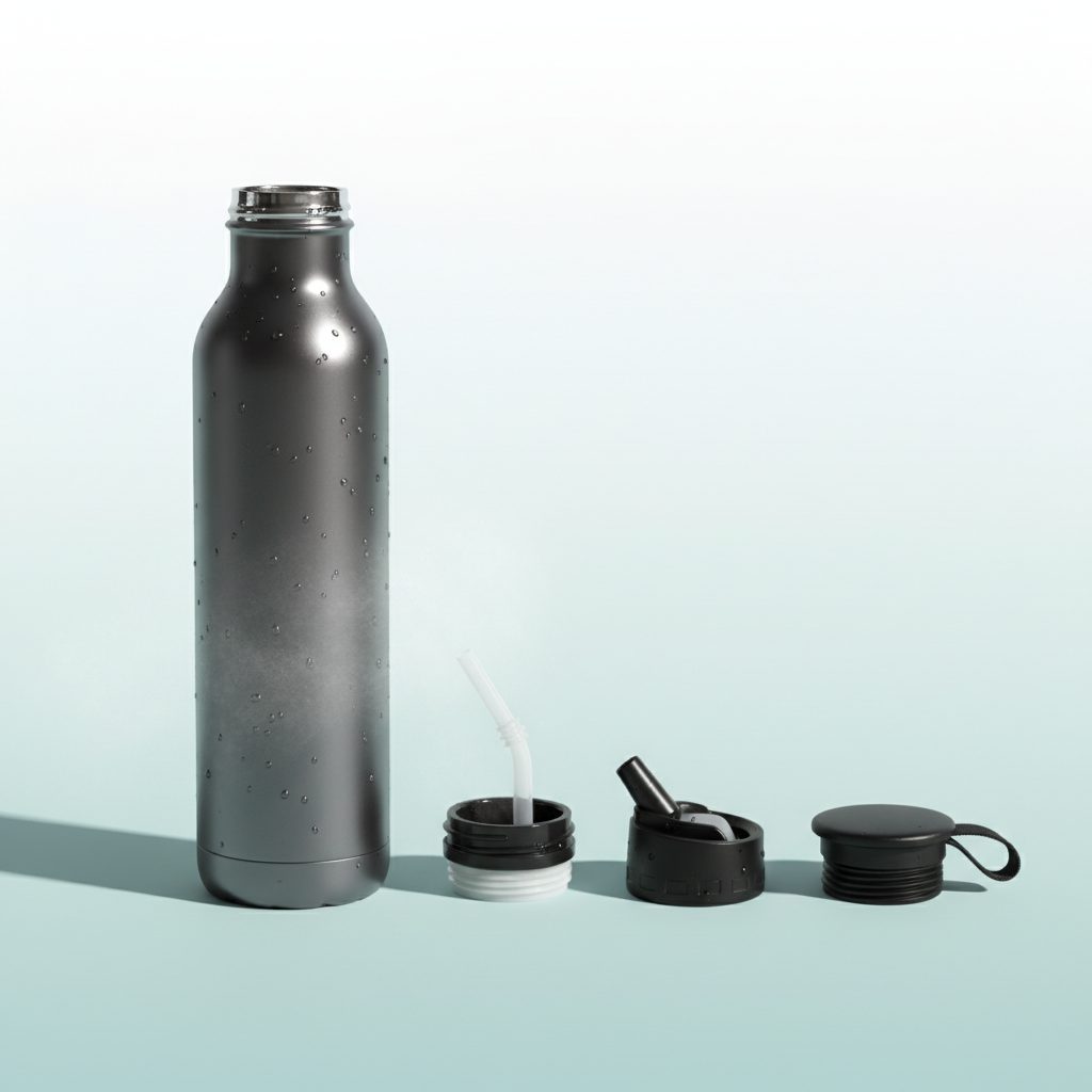 Bottle + 3 Lids Set